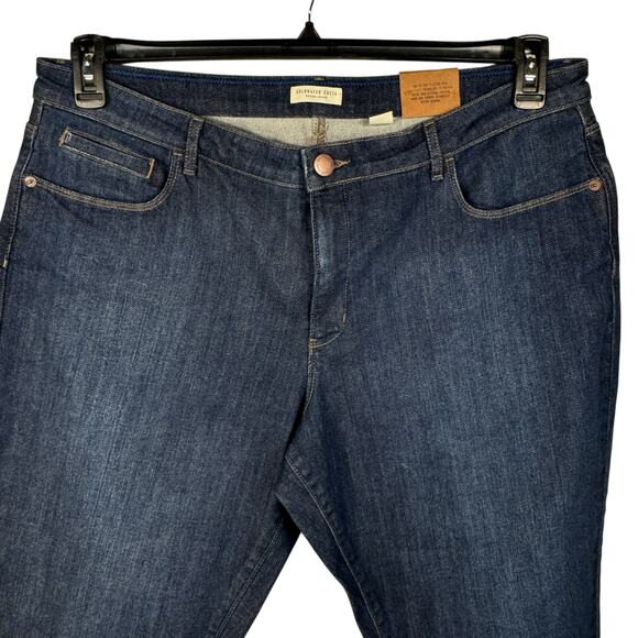 Coldwater Creek SZ 18 Cropped Jeans Natural Fit Stretch Zip-Fly Pockets Blue - Picture 2 of 10